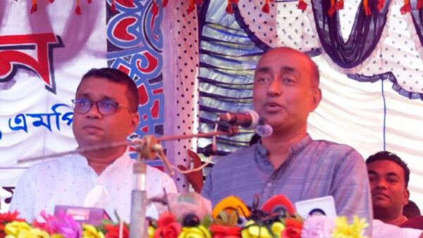 শৈলকুপা উপজেলার ধাওড়া গ্রামে খাল খনন কর্মসূচির উদ্বোধনী অনুষ্ঠানে বক্তব্য দেন আইনমন্ত্রী